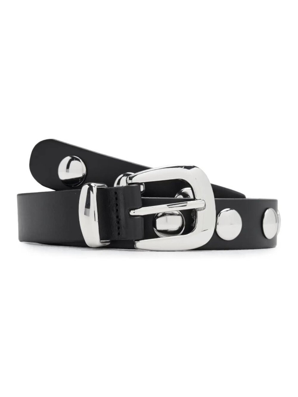 Madewell Studded Western Belt in Leather, Black, Grommets, $88 NEW with tags, XL